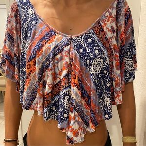 Tribal Print Crop Top
